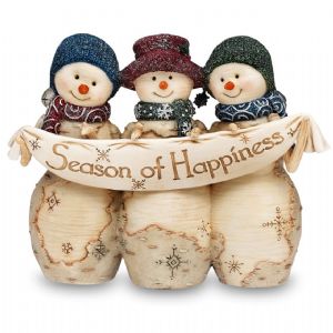 Beautiful Birch Hearts Snowmen Collectibles at TAOS Gifts