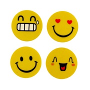 Yellow smiley faces rubbers, erasers, collectible novelty TAOS Gifts