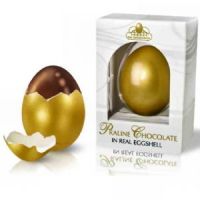 Golden Egg Gifts for Easter, Praline Chocolate Inside A Real Shell!