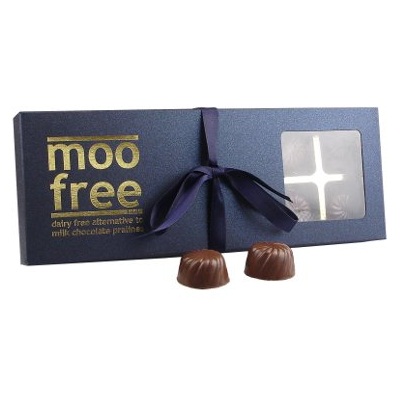 chocolate caremelised pralines organic, dairy free chocolate alternative from moo free at TAOS Gifts