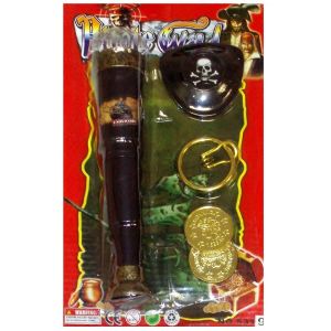 pirate telescope, eye patch, earring and gold coins gift set at taos gifts