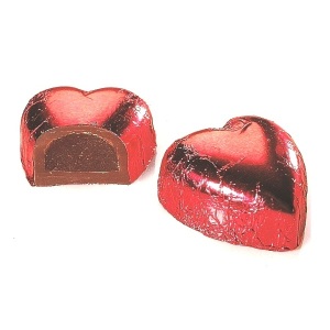 Gudrun milk chocolate red hearts with ganache filling at taos gifts